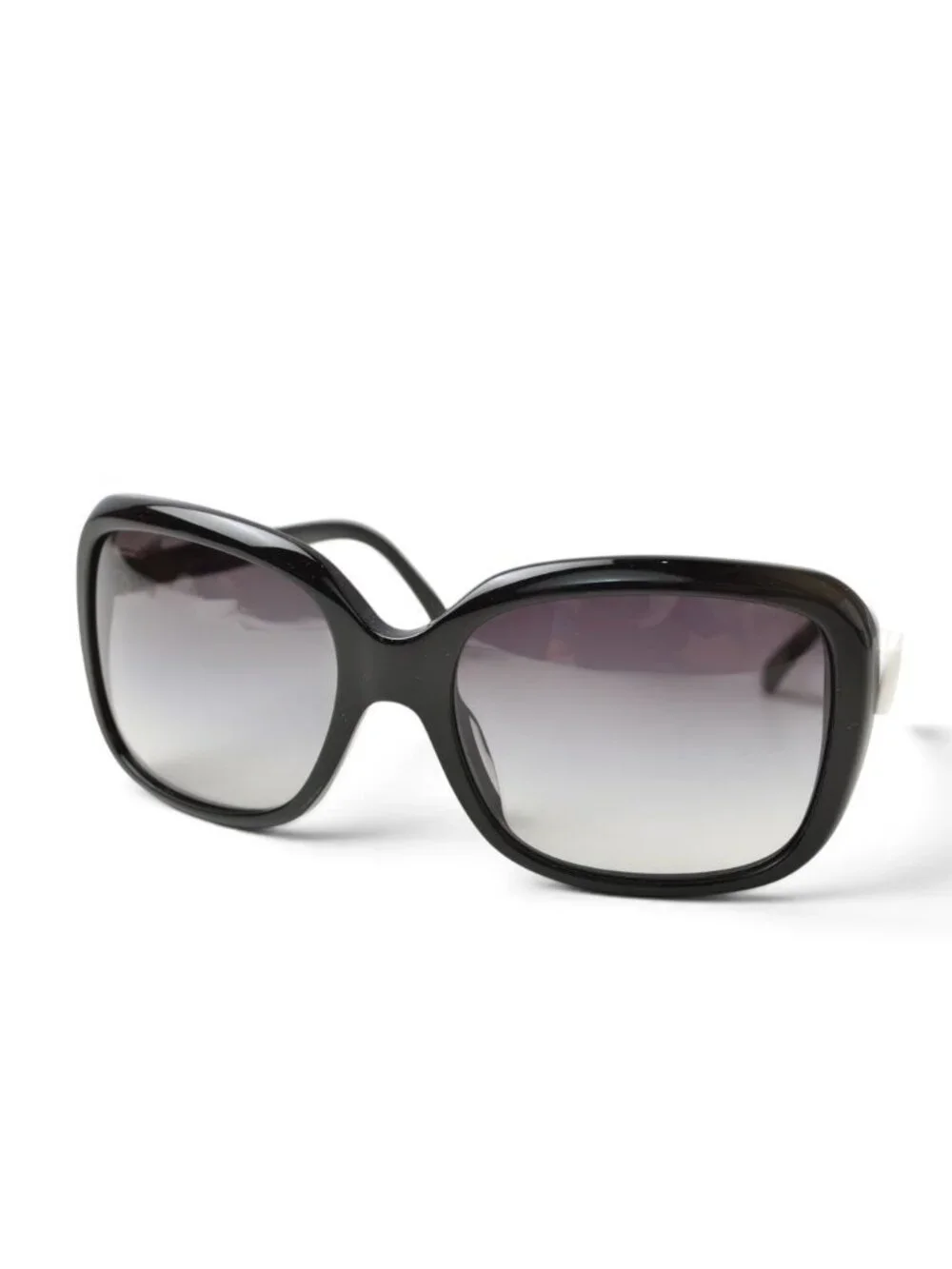 Chanel Sunglasses Eyewear CC Logo Ribbon Motif White Black Acetate